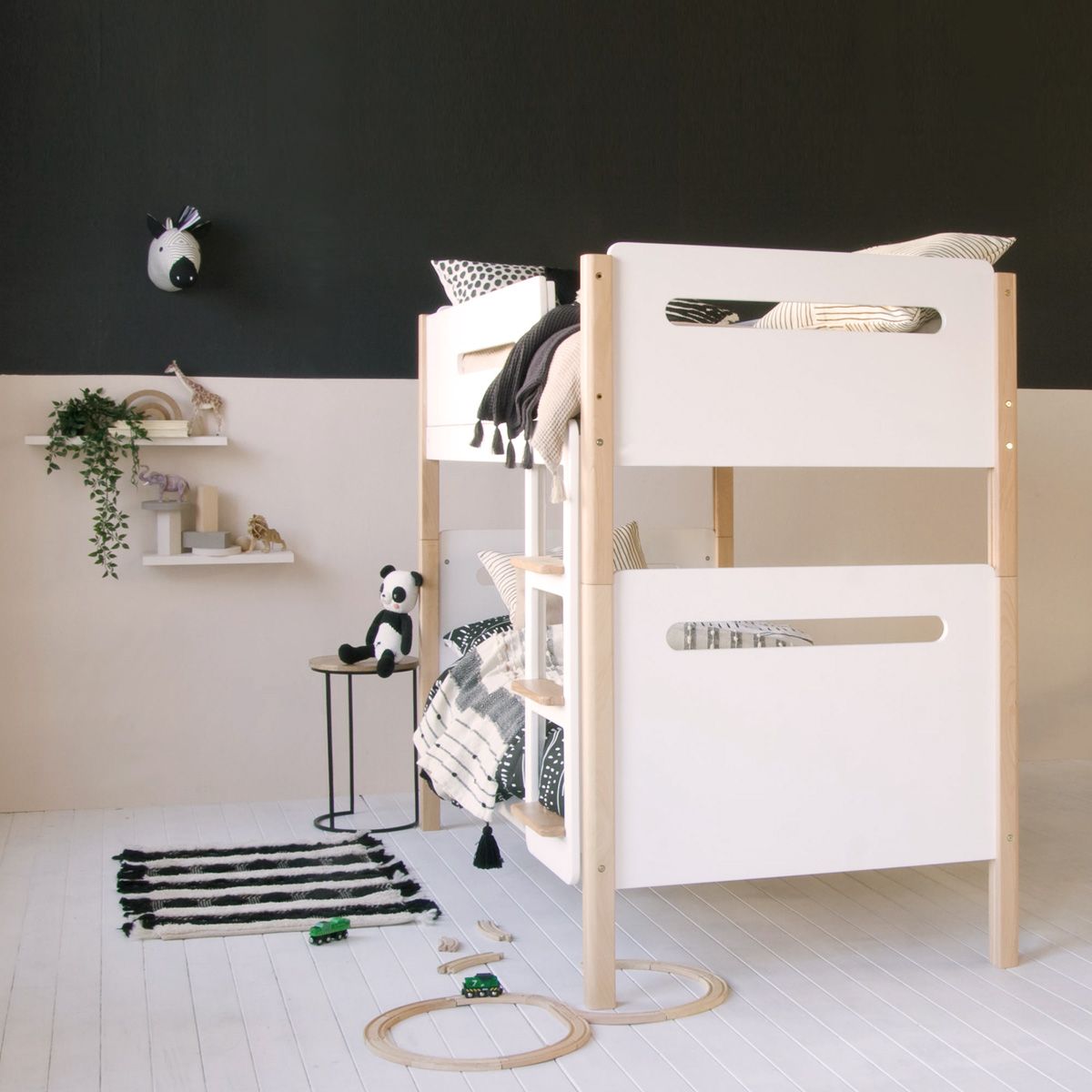 The EDIT Detachable Bunk Bed in Natural Beech + White