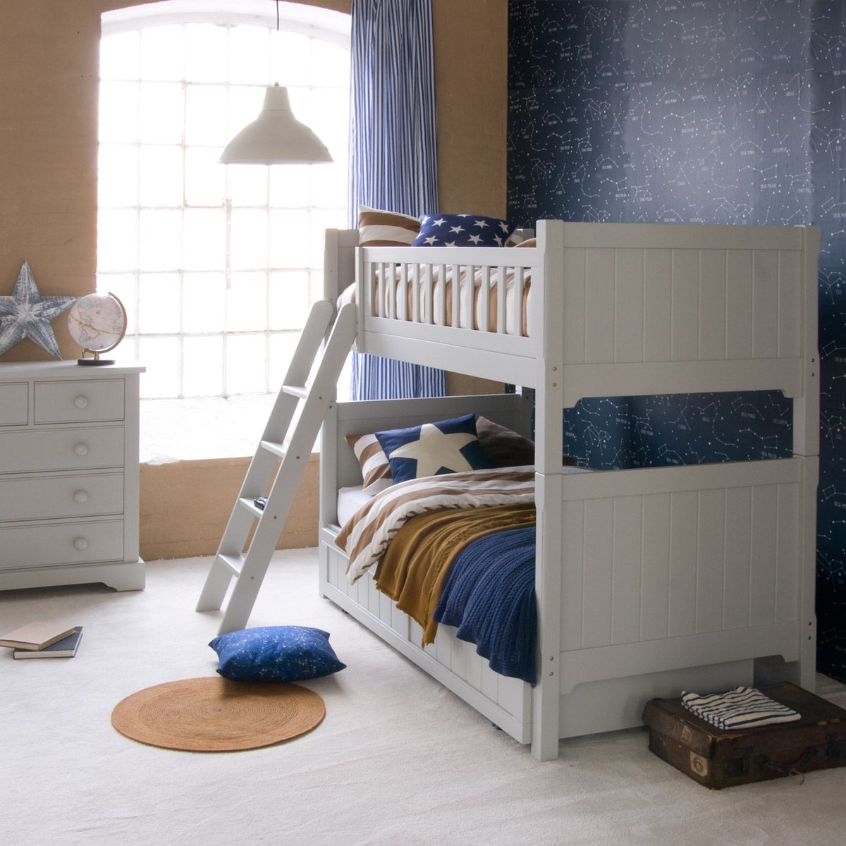 Fargo Bunk Bed with Sleepover+Storage Trundle in Farleigh Grey