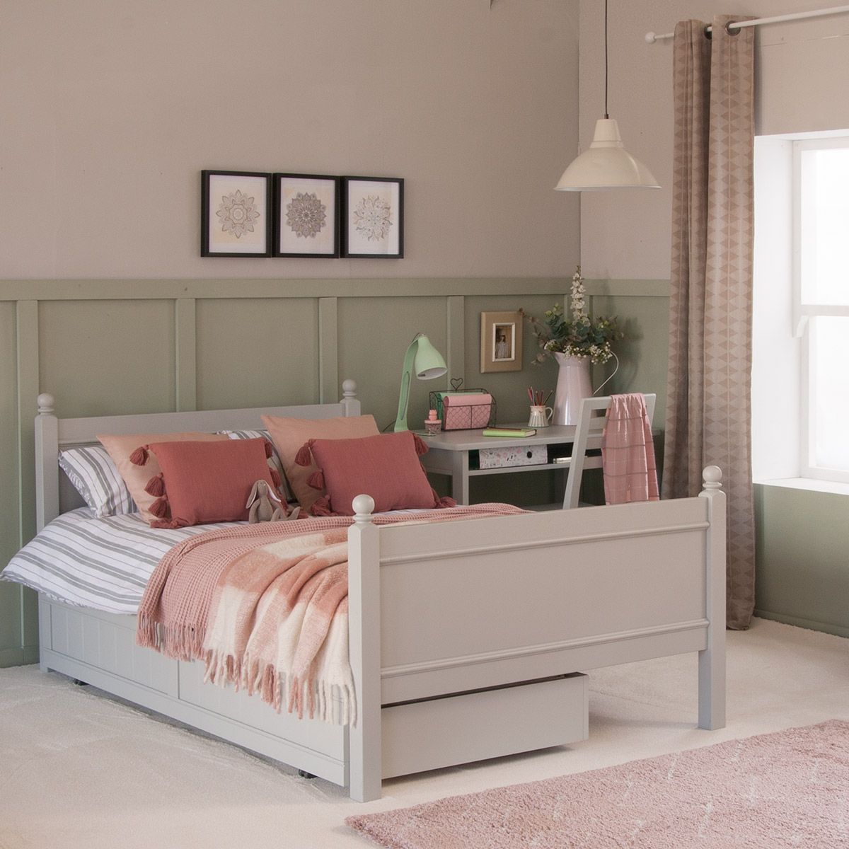 Fargo Small Double Bed with Sleepover+Storage Trundle in Farleigh Grey