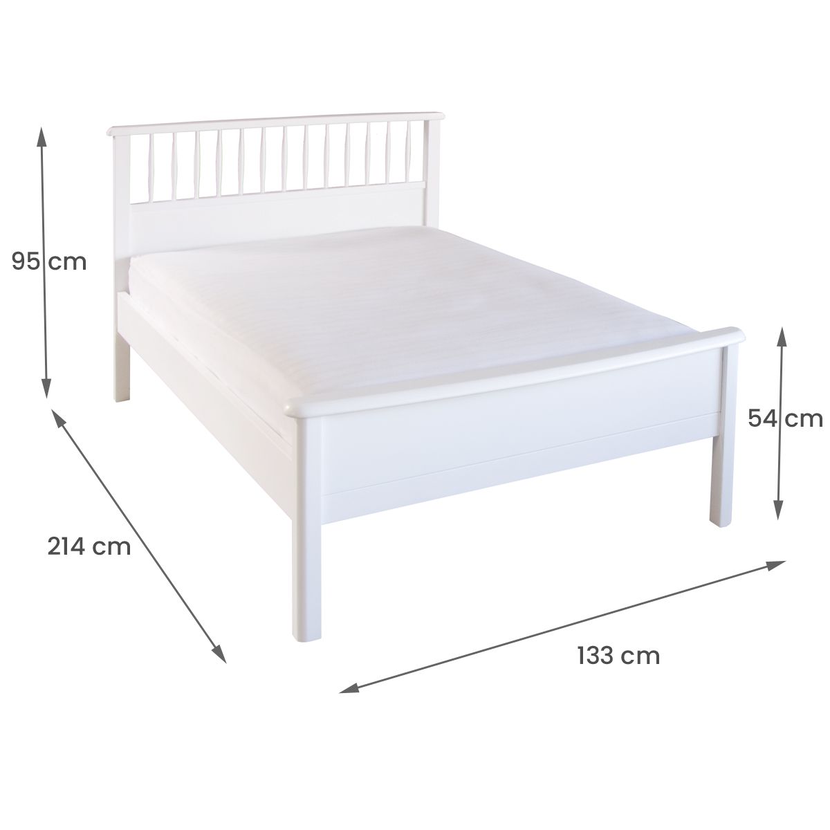 Bowood Small Double Bed with Low Footboard in Ivory White