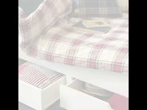 Cabin Bed with Sleepover Trundle and Storage Drawers - Ivory White