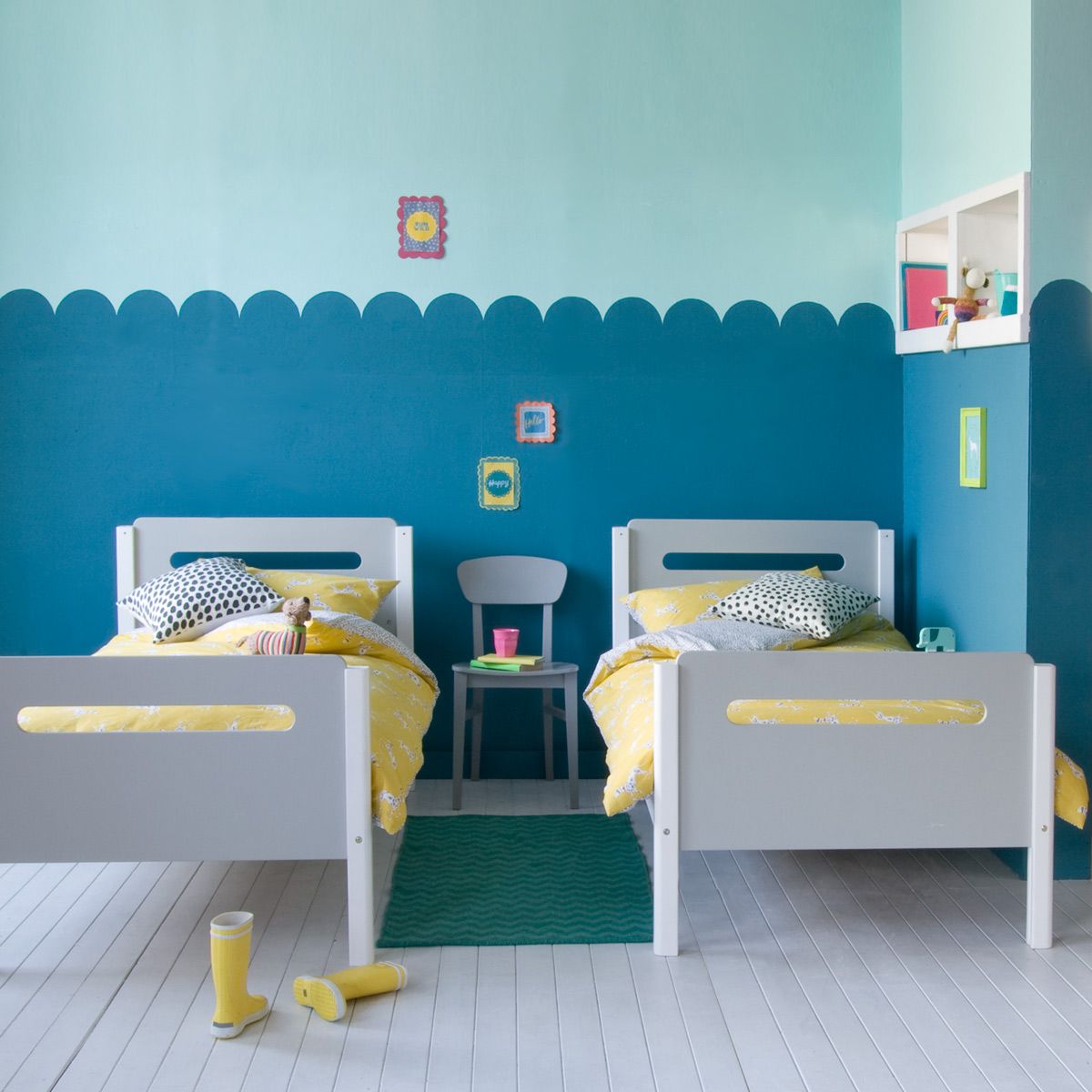 EDIT Single Bed in White+Grey