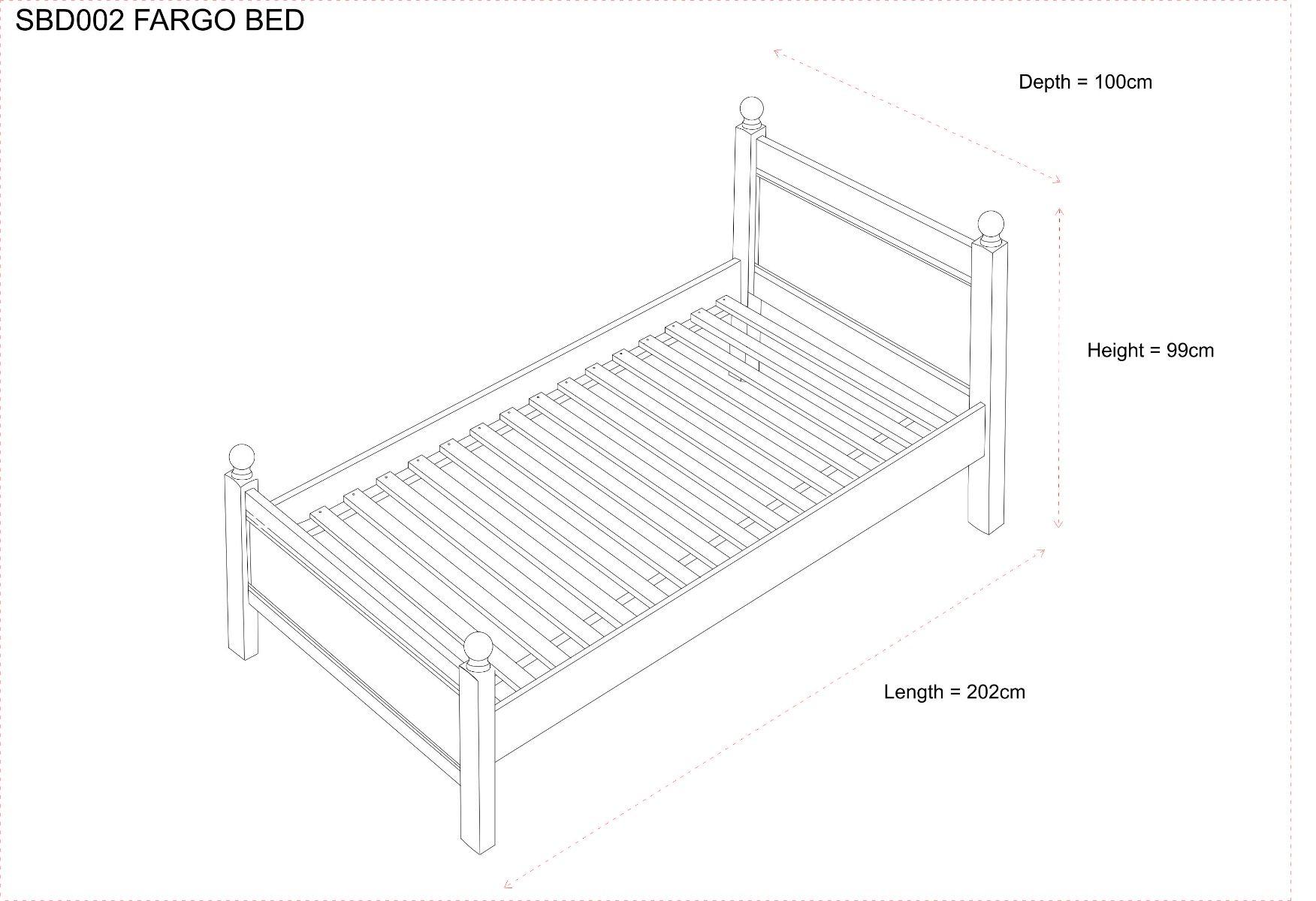 Fargo Single bed in Farleigh Grey